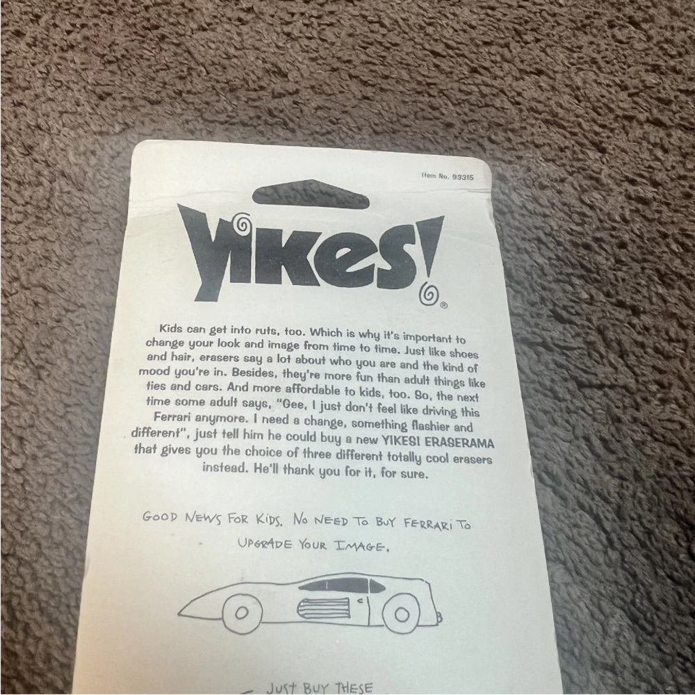 Rare Vintage Yikes Wreck-Tangular Twisted Erasers 1993 Stationary Berol Ltd New - Picture 6 of 6